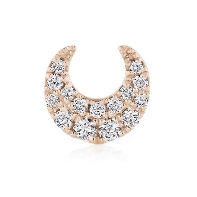 Diamond Moon Earstud by Maria Tash in 18K Rose Gold. Butterfly Stud.