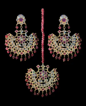 DJET9 Saha chandbali tika in ruby (SHIPS IN 3 WEEKS )