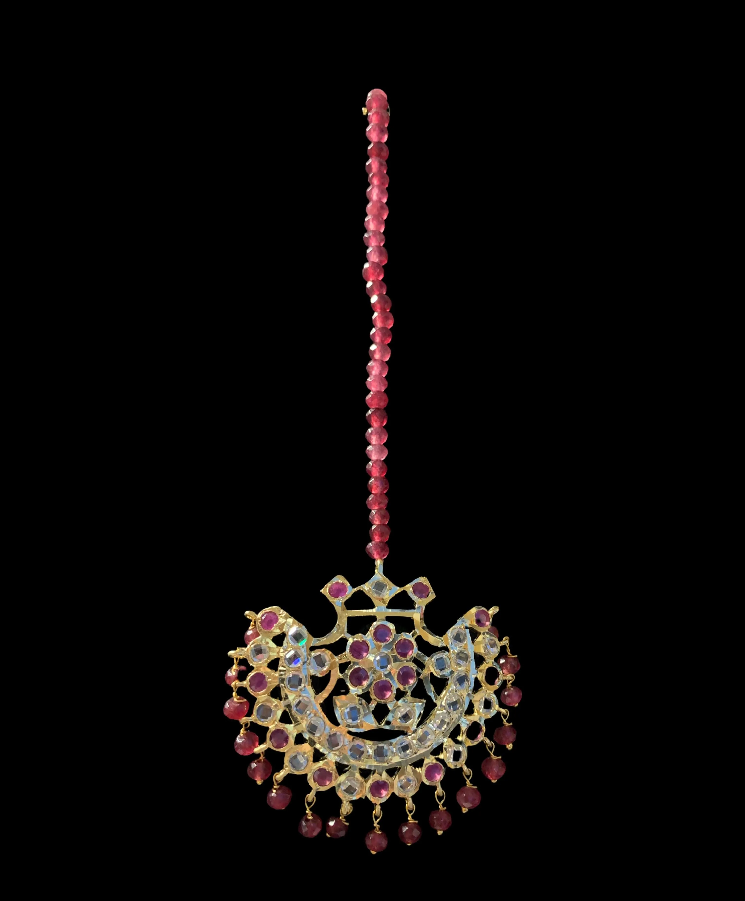 DJET9 Saha chandbali tika in ruby (SHIPS IN 3 WEEKS )