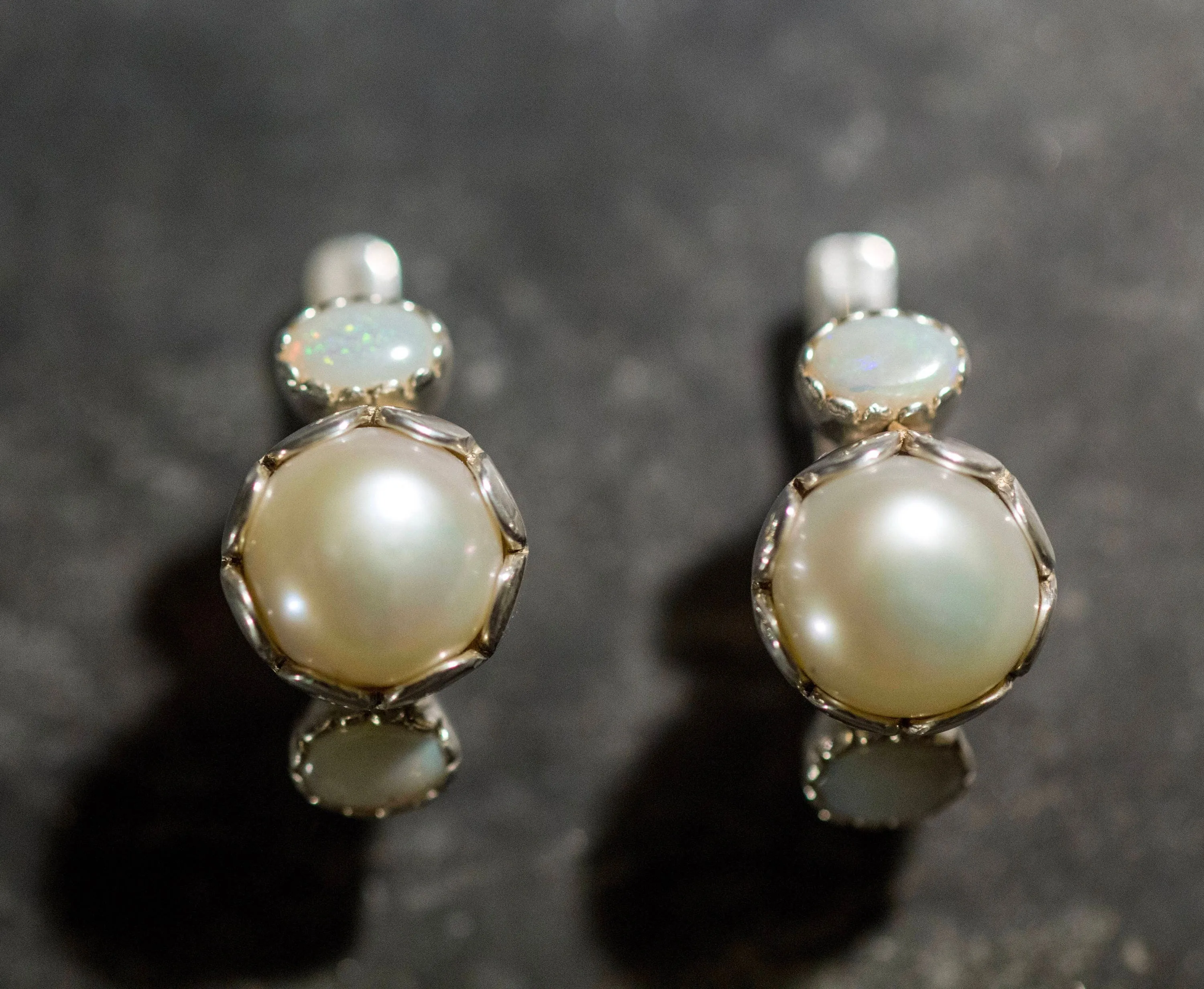 Drop Pearl Earrings - Natural Pearl Earrings - Vintage Bridal Studs