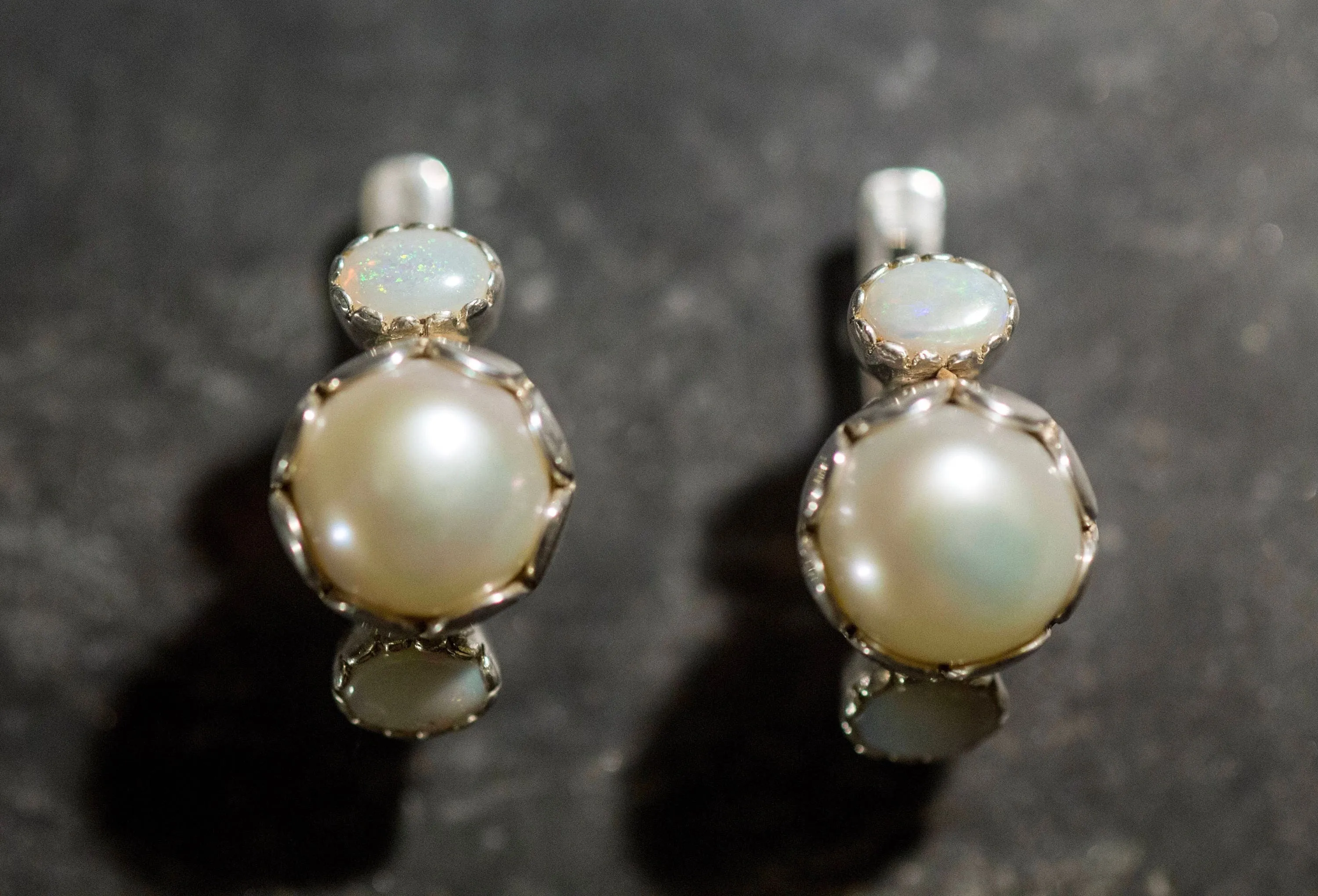 Drop Pearl Earrings - Natural Pearl Earrings - Vintage Bridal Studs