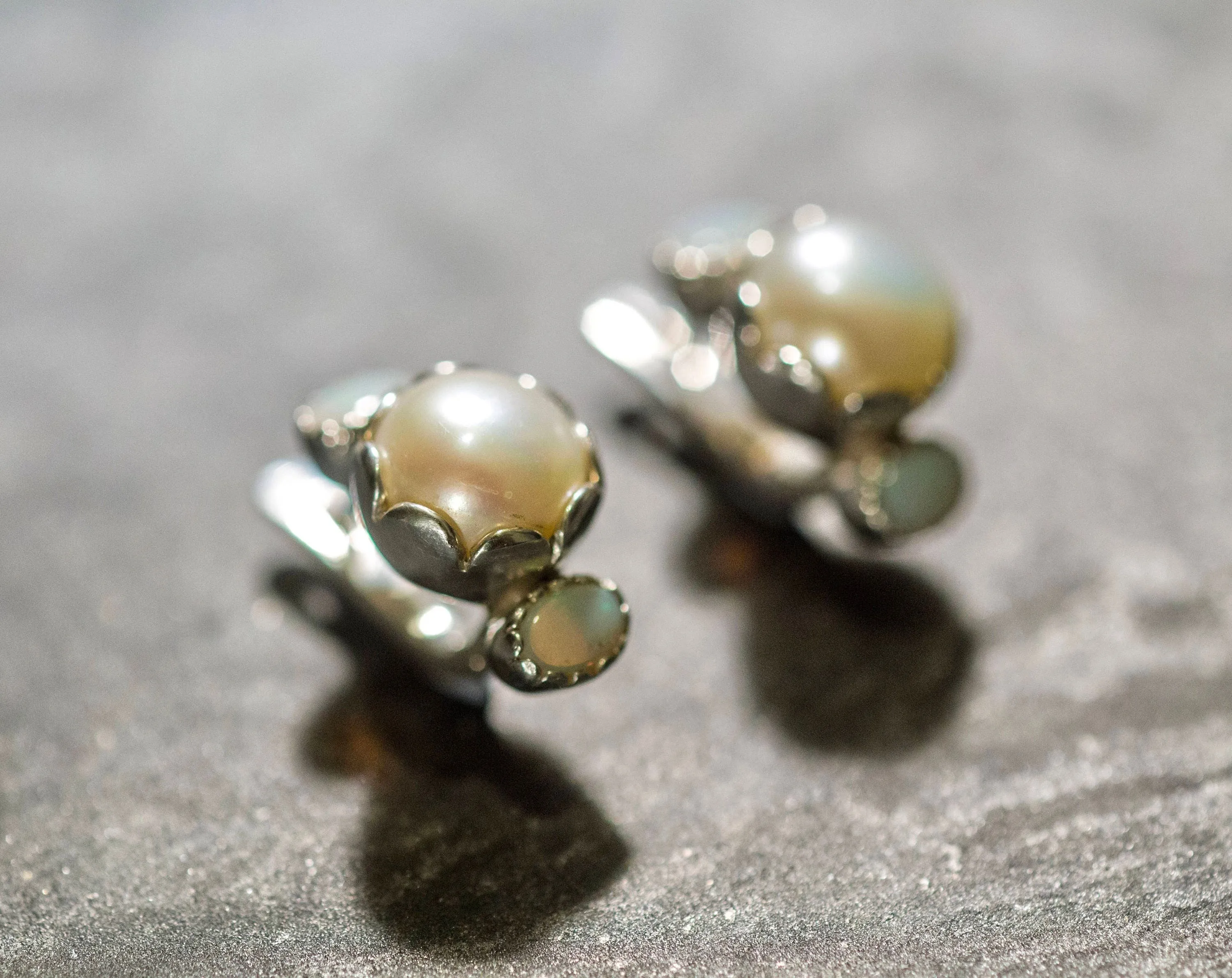 Drop Pearl Earrings - Natural Pearl Earrings - Vintage Bridal Studs