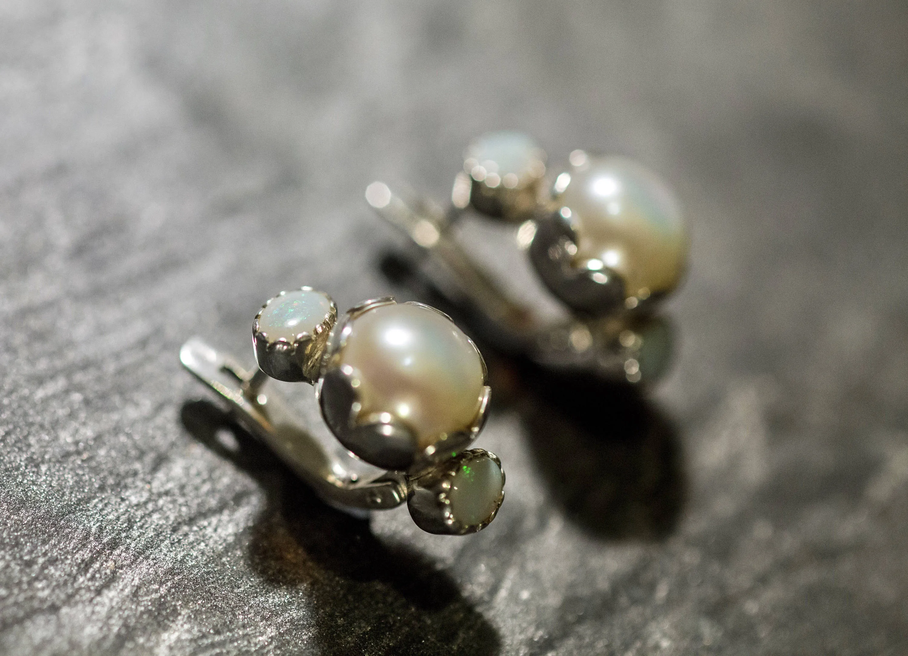 Drop Pearl Earrings - Natural Pearl Earrings - Vintage Bridal Studs