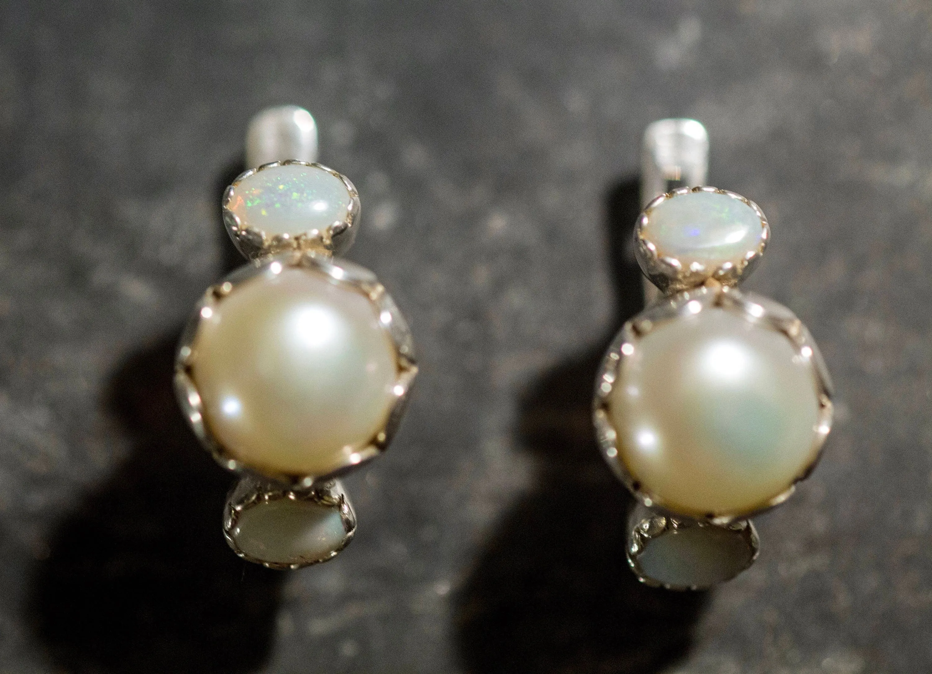 Drop Pearl Earrings - Natural Pearl Earrings - Vintage Bridal Studs