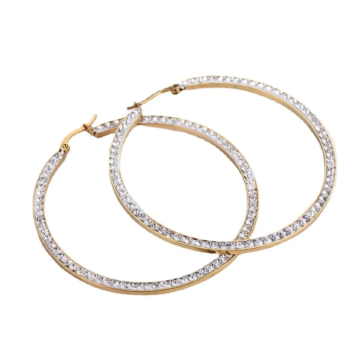 Elegant 18K Gold Plated Zircon Hoop Earrings – Perfect for Any Occasion