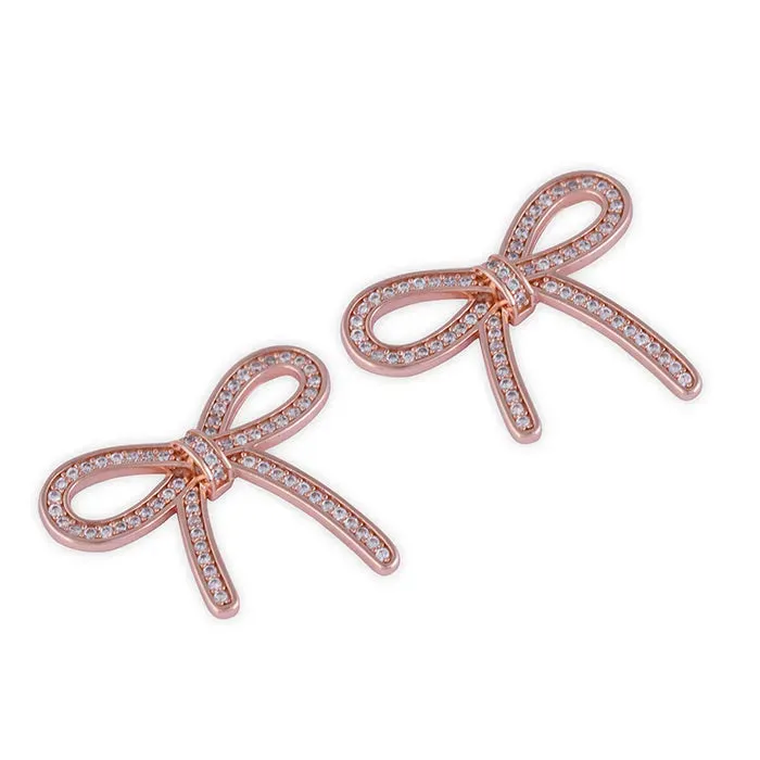 Elegant Bow Rose Gold Pendant Chain Set