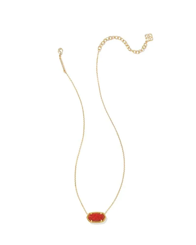 Elisa Necklace Gold - Red Kyocera Opal