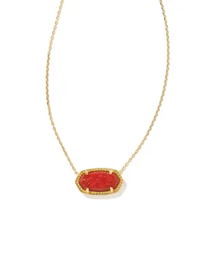 Elisa Necklace Gold - Red Kyocera Opal