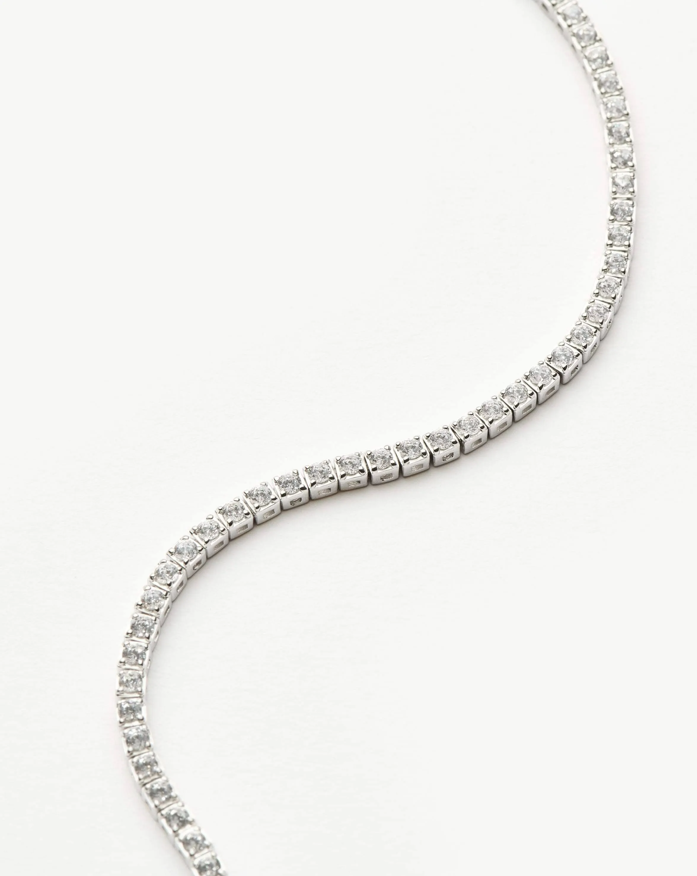 Fine Diamond Tennis Bracelet - Size L | 14k Solid White Gold Lab Grown Diamonds