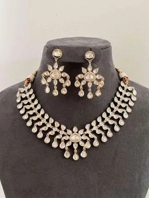 Floral Design Real Kundan Polki Necklace