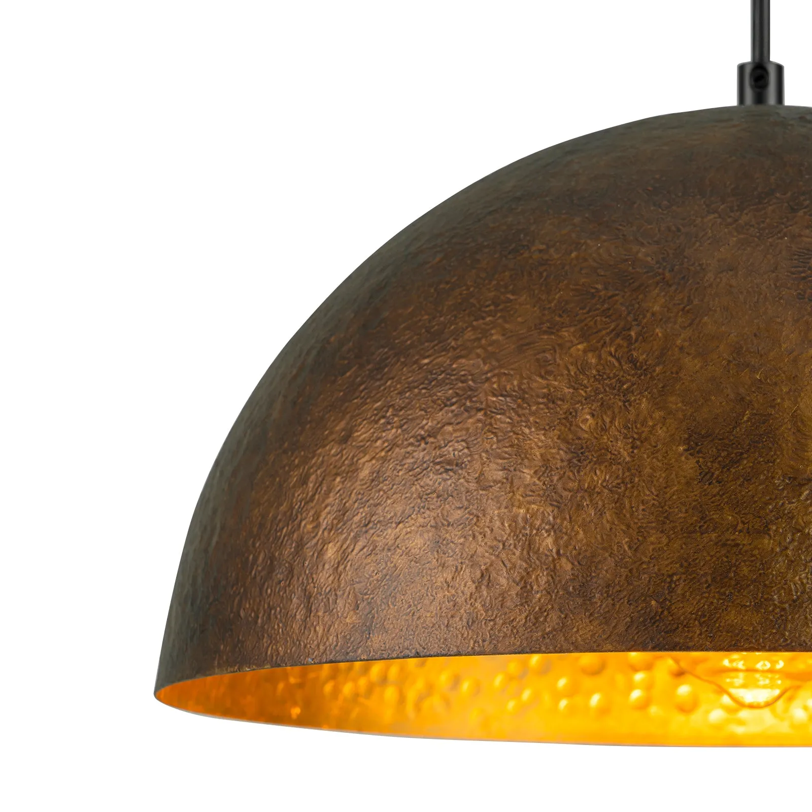 Glowlings 1/2-Light Industiral Antique Hammered Dome Copper Pendant Light