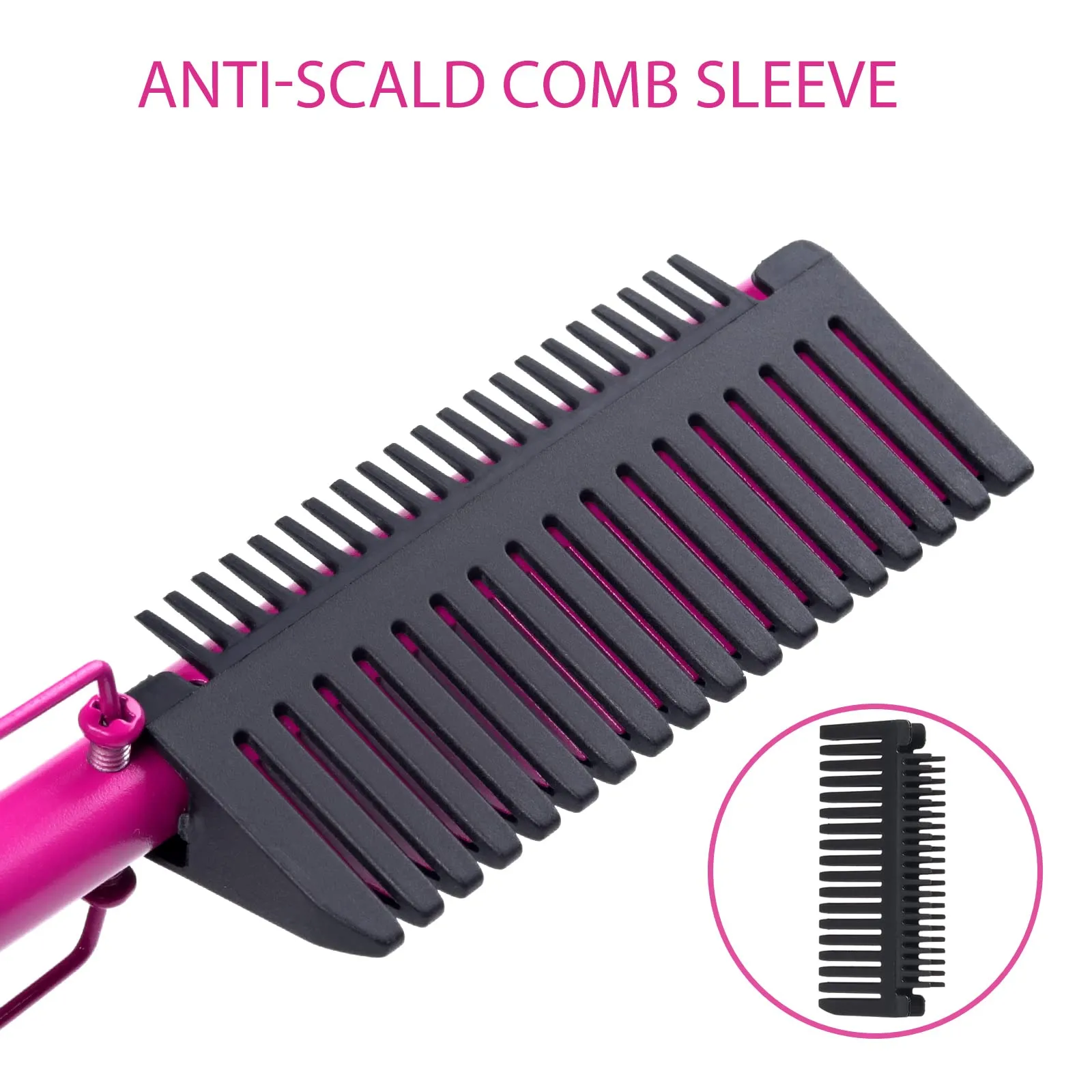 Homfu Electric Hot Comb Hair Straightener Ceramic Curling Anti Scald Press Comb