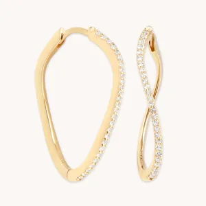 Infinite Topaz Pavé Hoops in Solid Gold