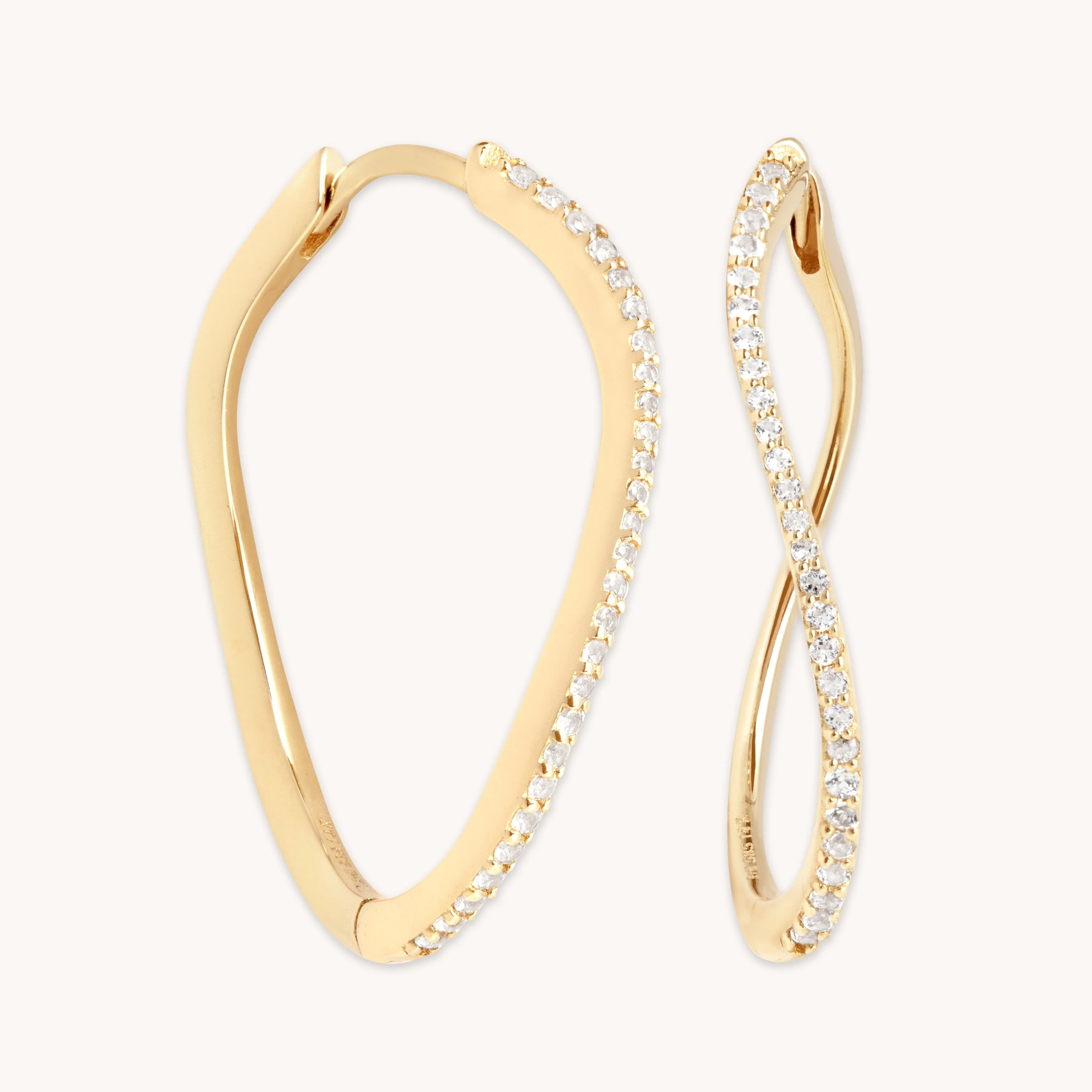 Infinite Topaz Pavé Hoops in Solid Gold