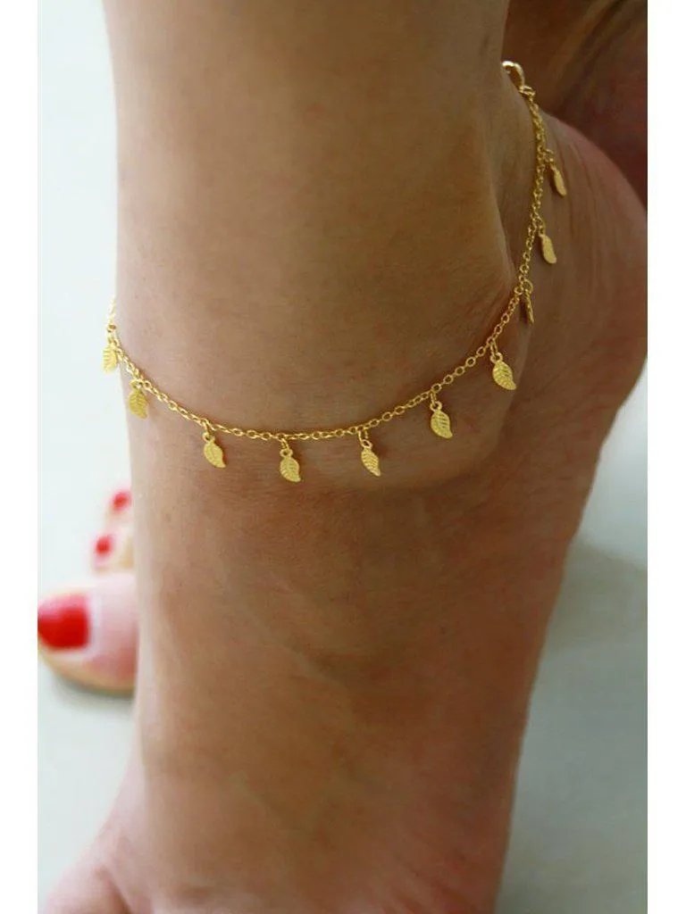 Leaf Detail Ankle Chain