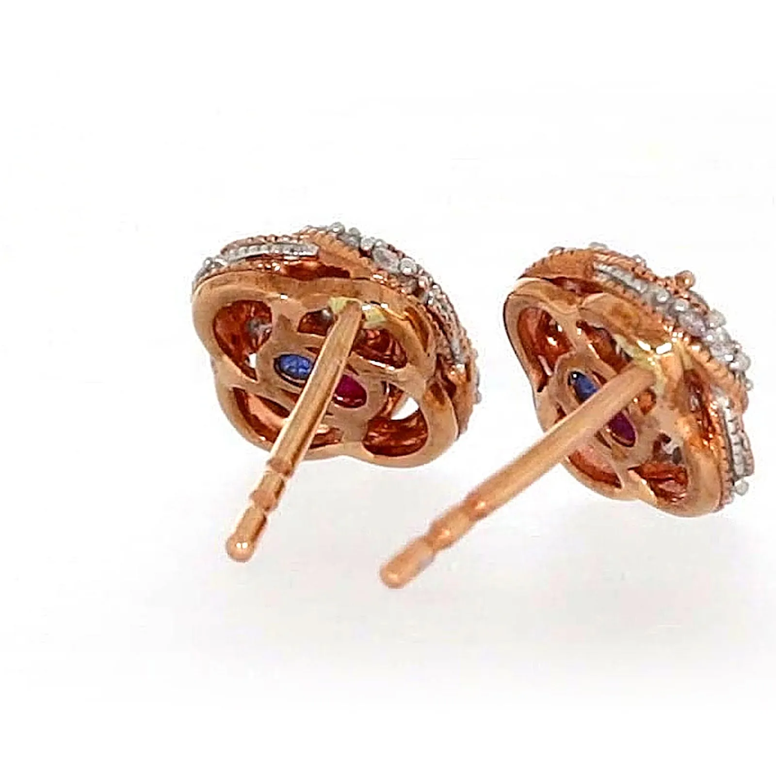 London 9ct Rose Gold Round Brilliant Cut with 1/4 CARAT tw of Diamonds Stud Earrings