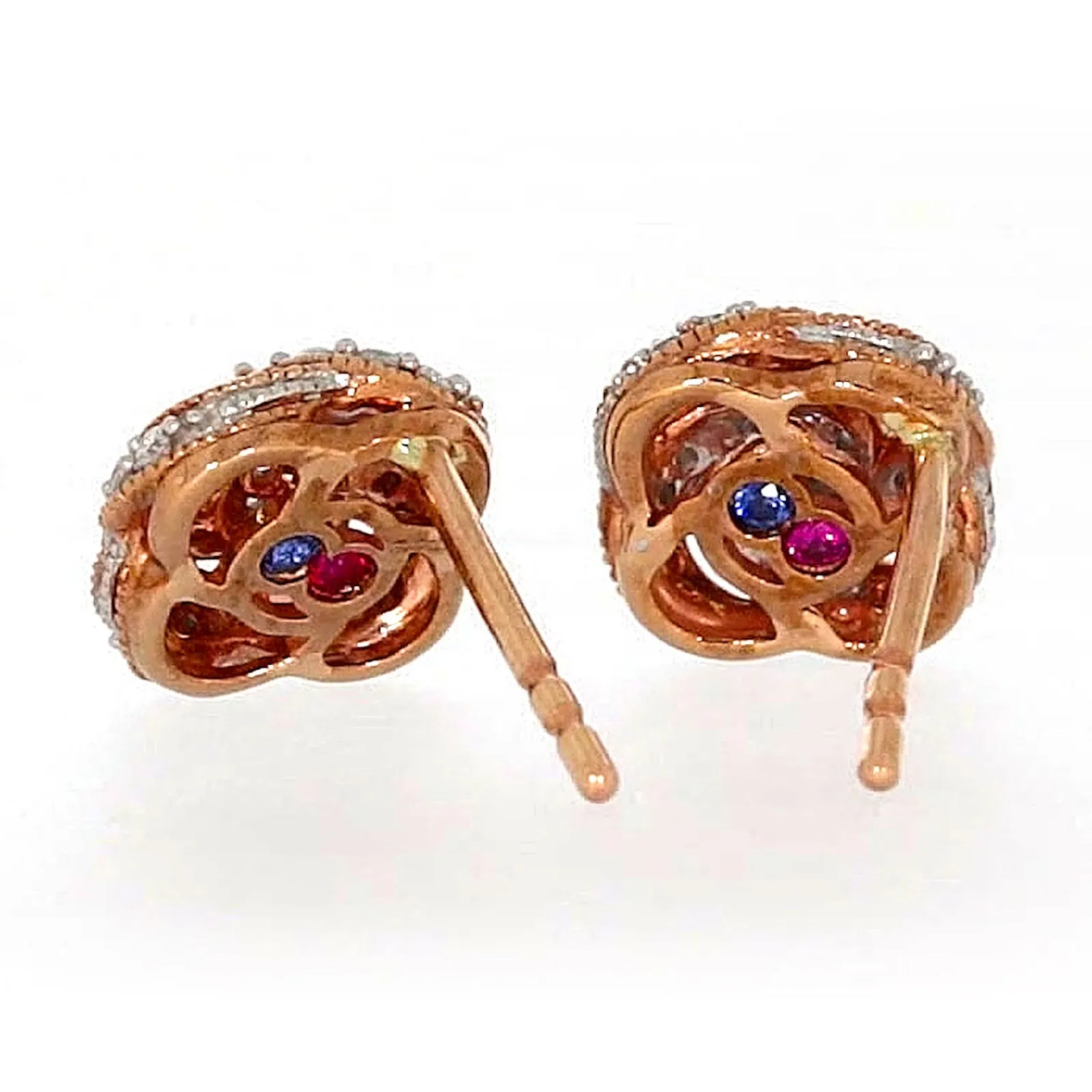 London 9ct Rose Gold Round Brilliant Cut with 1/4 CARAT tw of Diamonds Stud Earrings