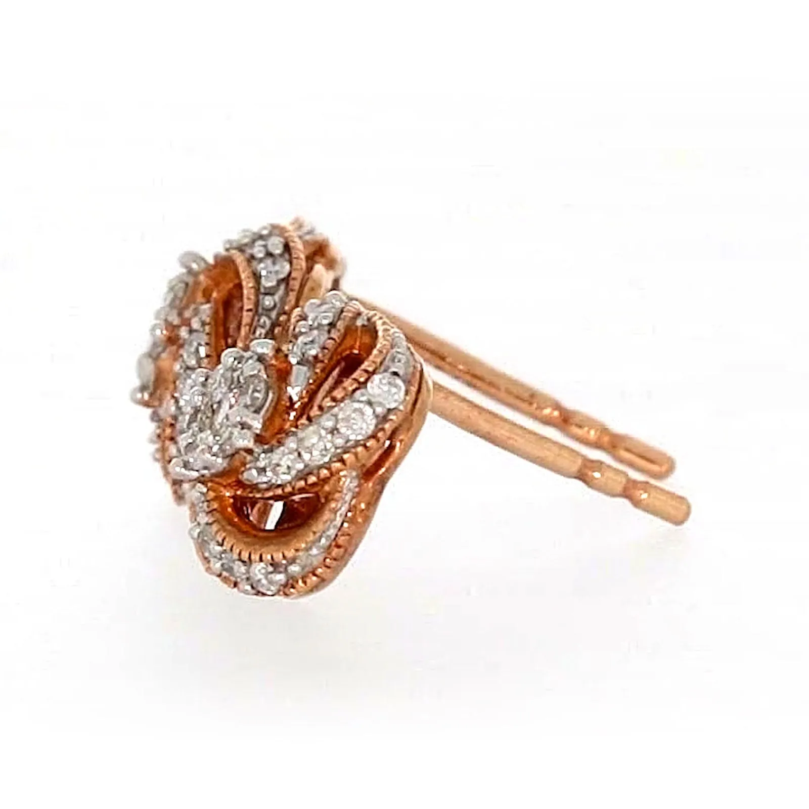 London 9ct Rose Gold Round Brilliant Cut with 1/4 CARAT tw of Diamonds Stud Earrings