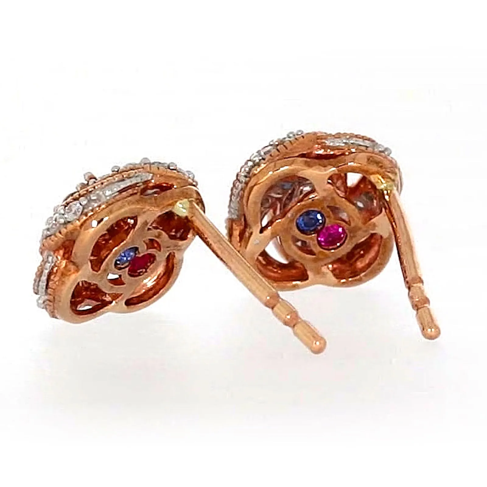 London 9ct Rose Gold Round Brilliant Cut with 1/4 CARAT tw of Diamonds Stud Earrings