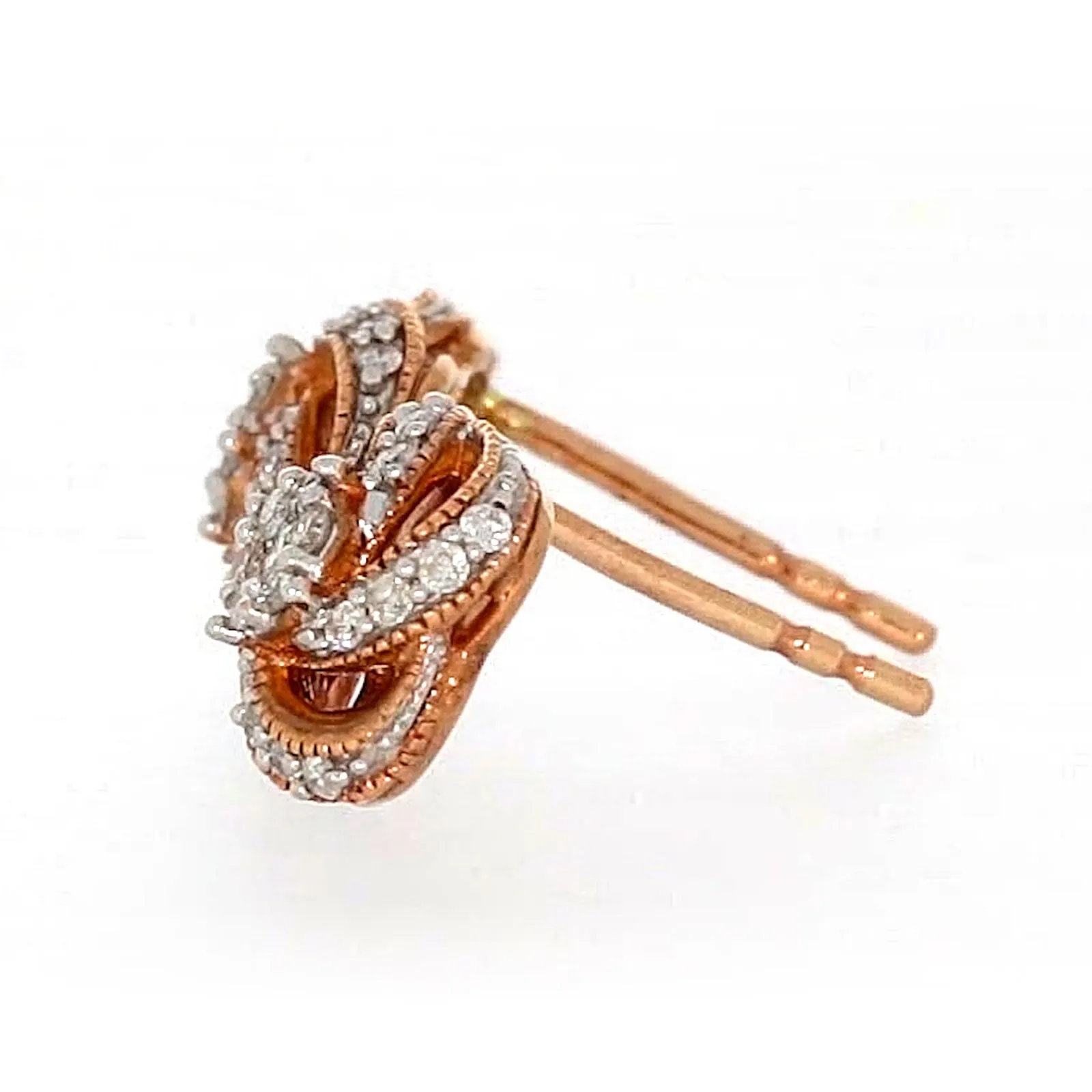 London 9ct Rose Gold Round Brilliant Cut with 1/4 CARAT tw of Diamonds Stud Earrings