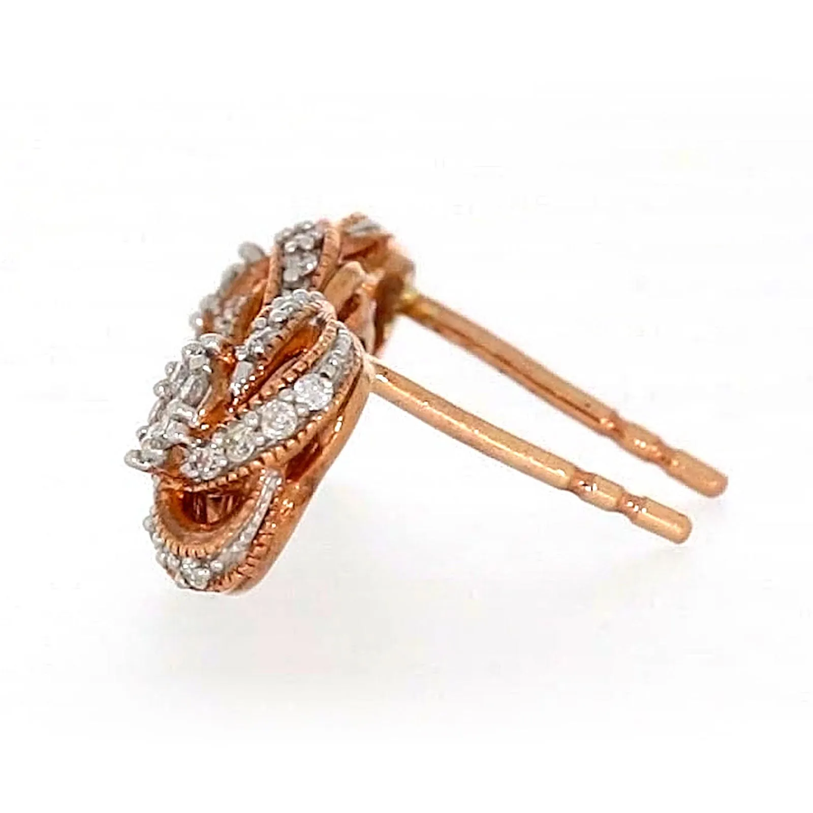 London 9ct Rose Gold Round Brilliant Cut with 1/4 CARAT tw of Diamonds Stud Earrings