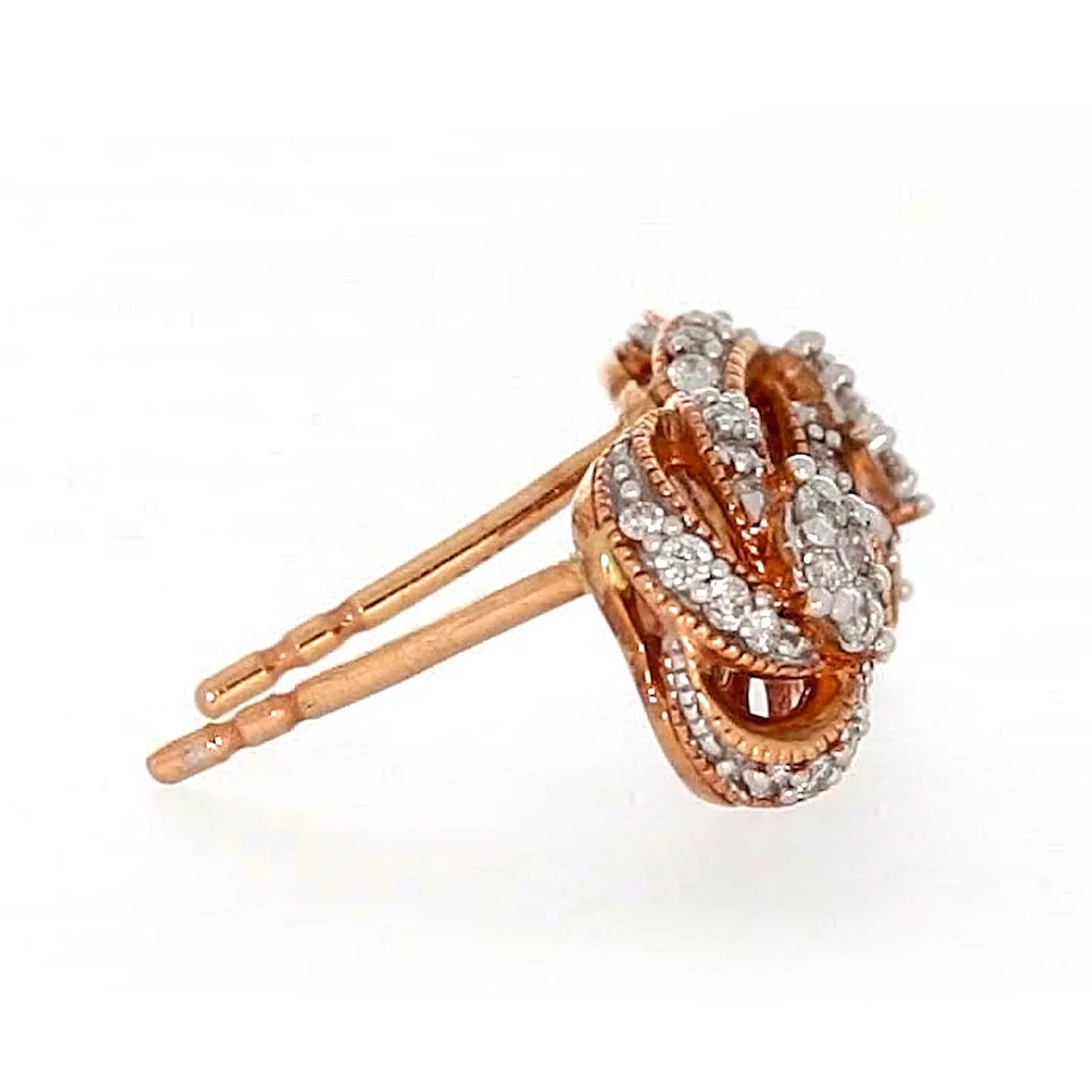 London 9ct Rose Gold Round Brilliant Cut with 1/4 CARAT tw of Diamonds Stud Earrings