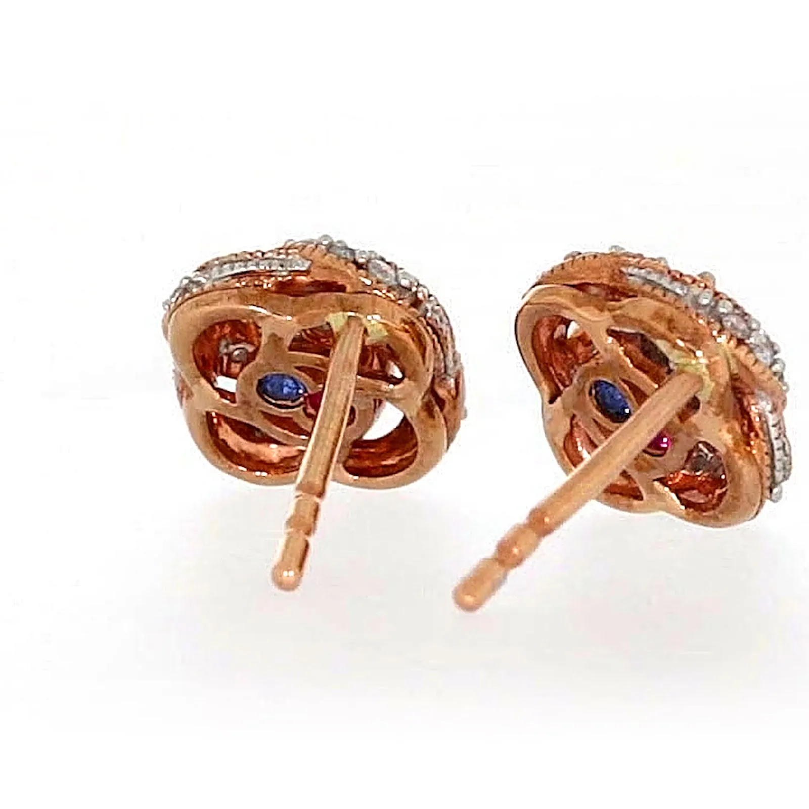 London 9ct Rose Gold Round Brilliant Cut with 1/4 CARAT tw of Diamonds Stud Earrings