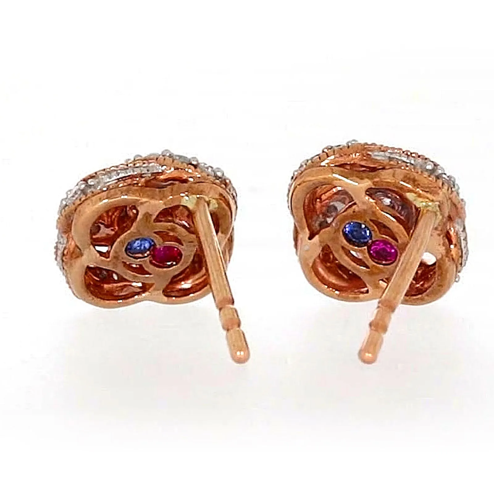 London 9ct Rose Gold Round Brilliant Cut with 1/4 CARAT tw of Diamonds Stud Earrings