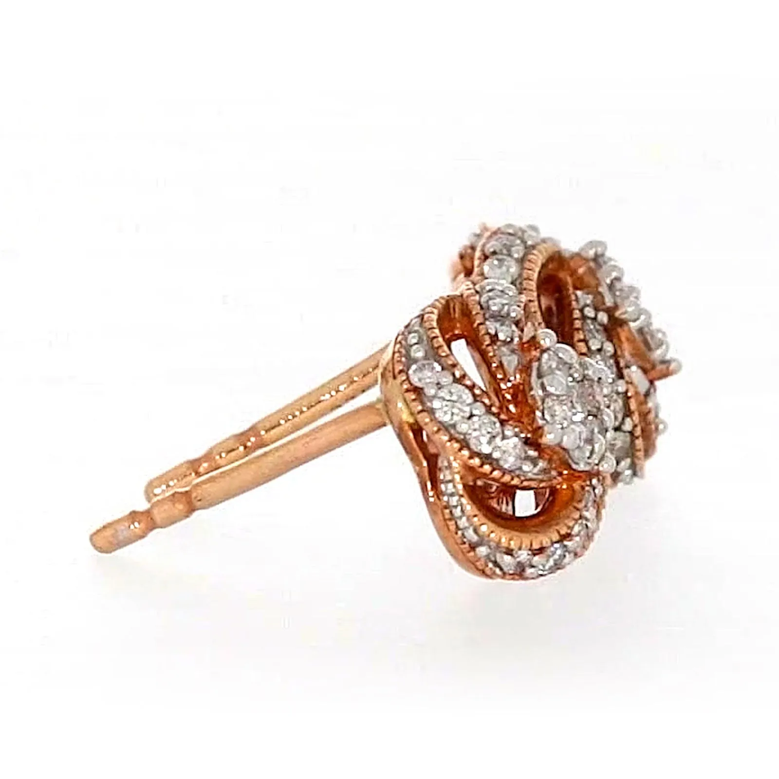 London 9ct Rose Gold Round Brilliant Cut with 1/4 CARAT tw of Diamonds Stud Earrings