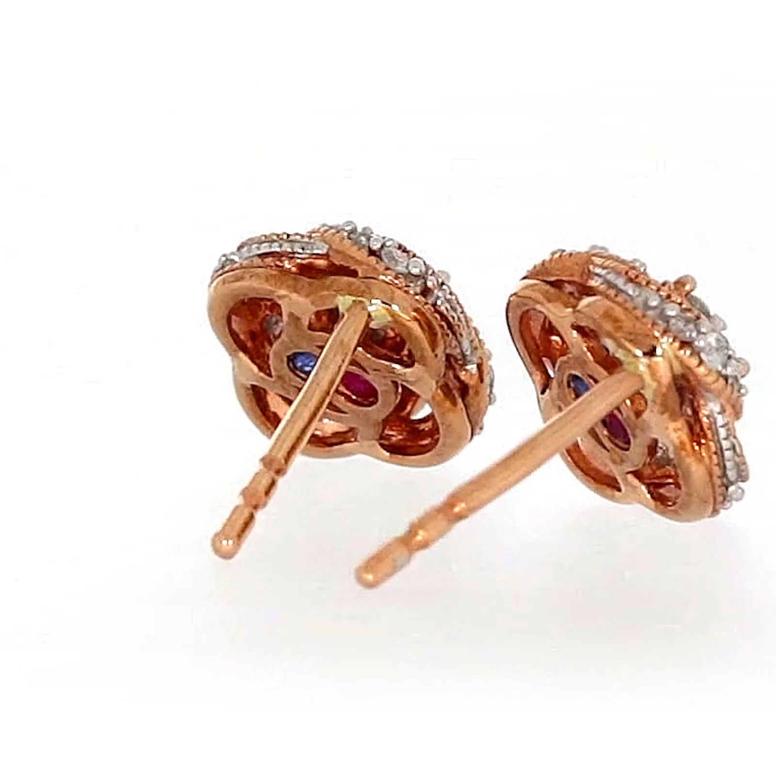 London 9ct Rose Gold Round Brilliant Cut with 1/4 CARAT tw of Diamonds Stud Earrings