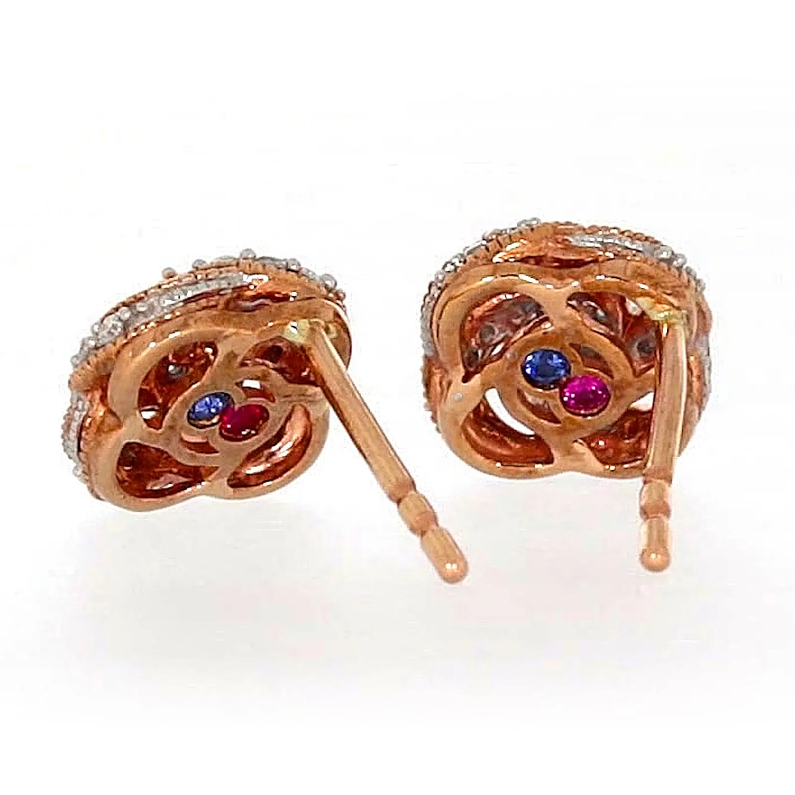 London 9ct Rose Gold Round Brilliant Cut with 1/4 CARAT tw of Diamonds Stud Earrings