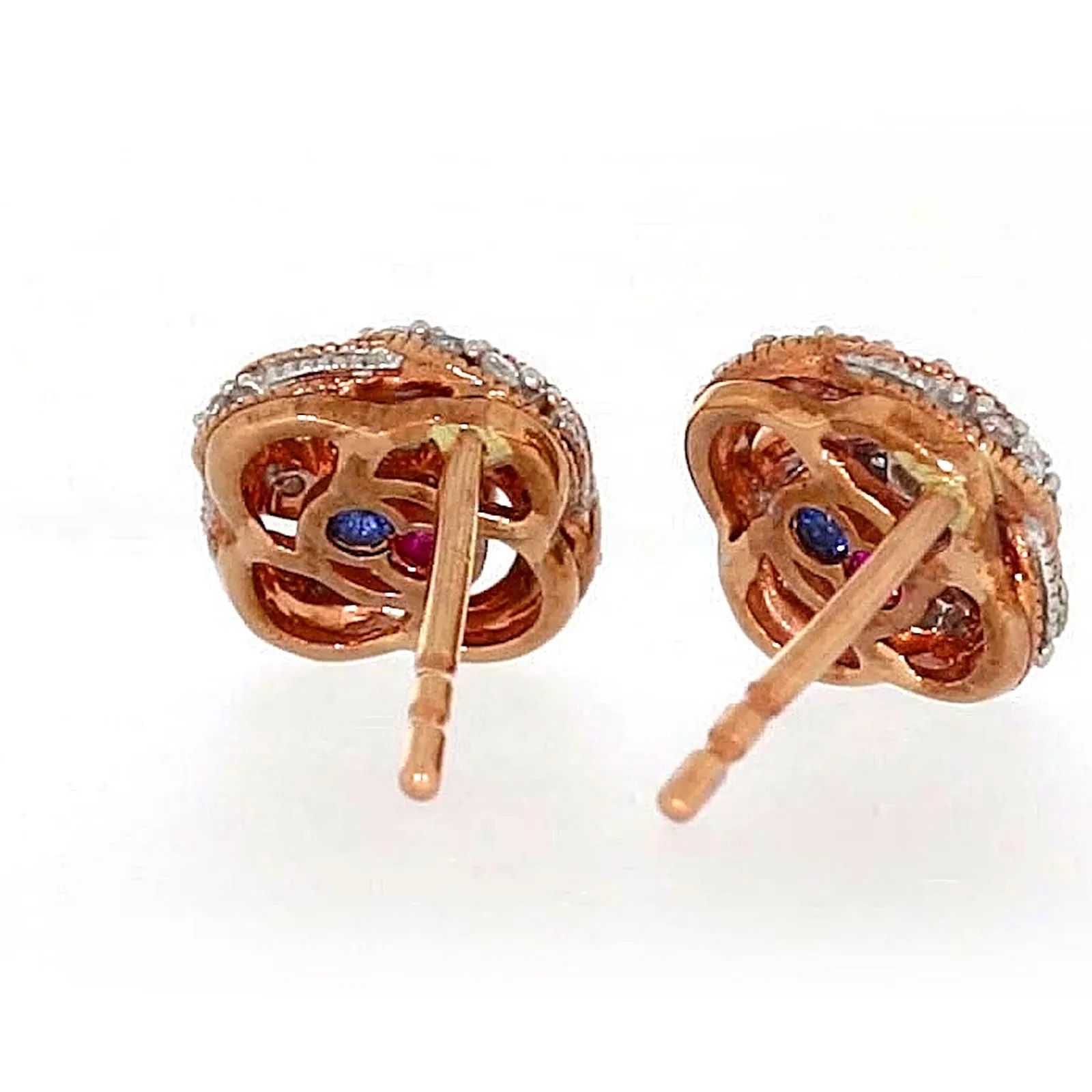 London 9ct Rose Gold Round Brilliant Cut with 1/4 CARAT tw of Diamonds Stud Earrings