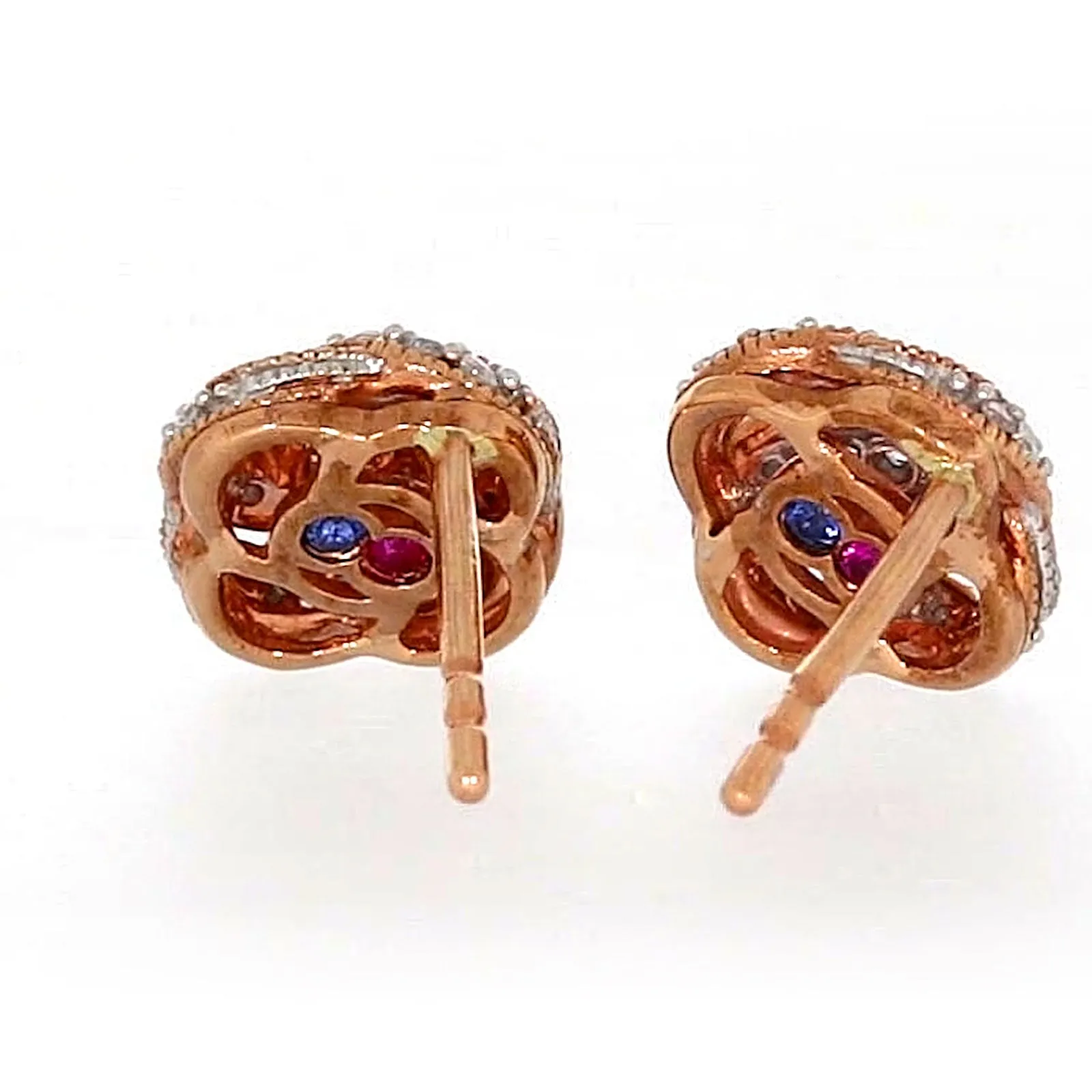 London 9ct Rose Gold Round Brilliant Cut with 1/4 CARAT tw of Diamonds Stud Earrings