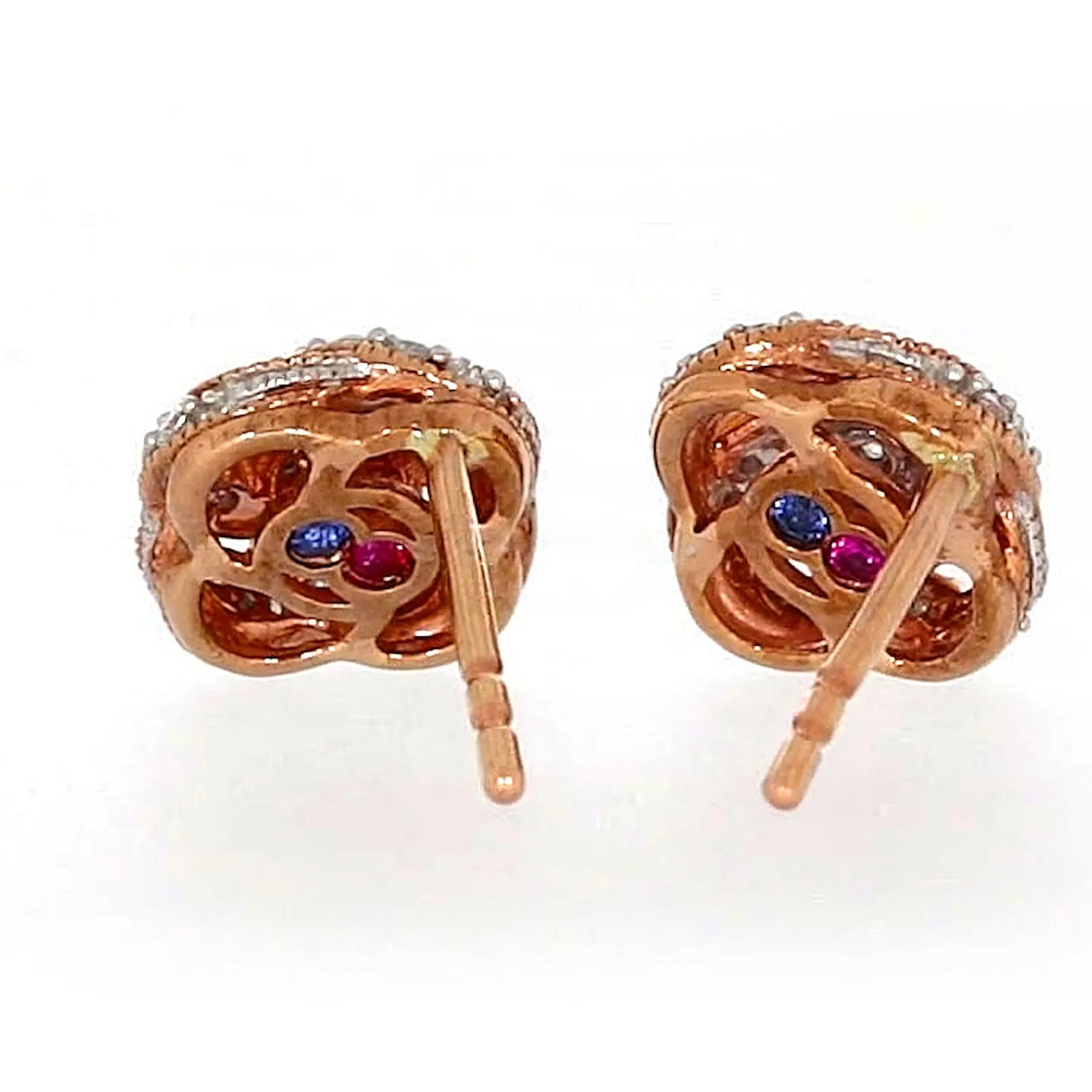 London 9ct Rose Gold Round Brilliant Cut with 1/4 CARAT tw of Diamonds Stud Earrings