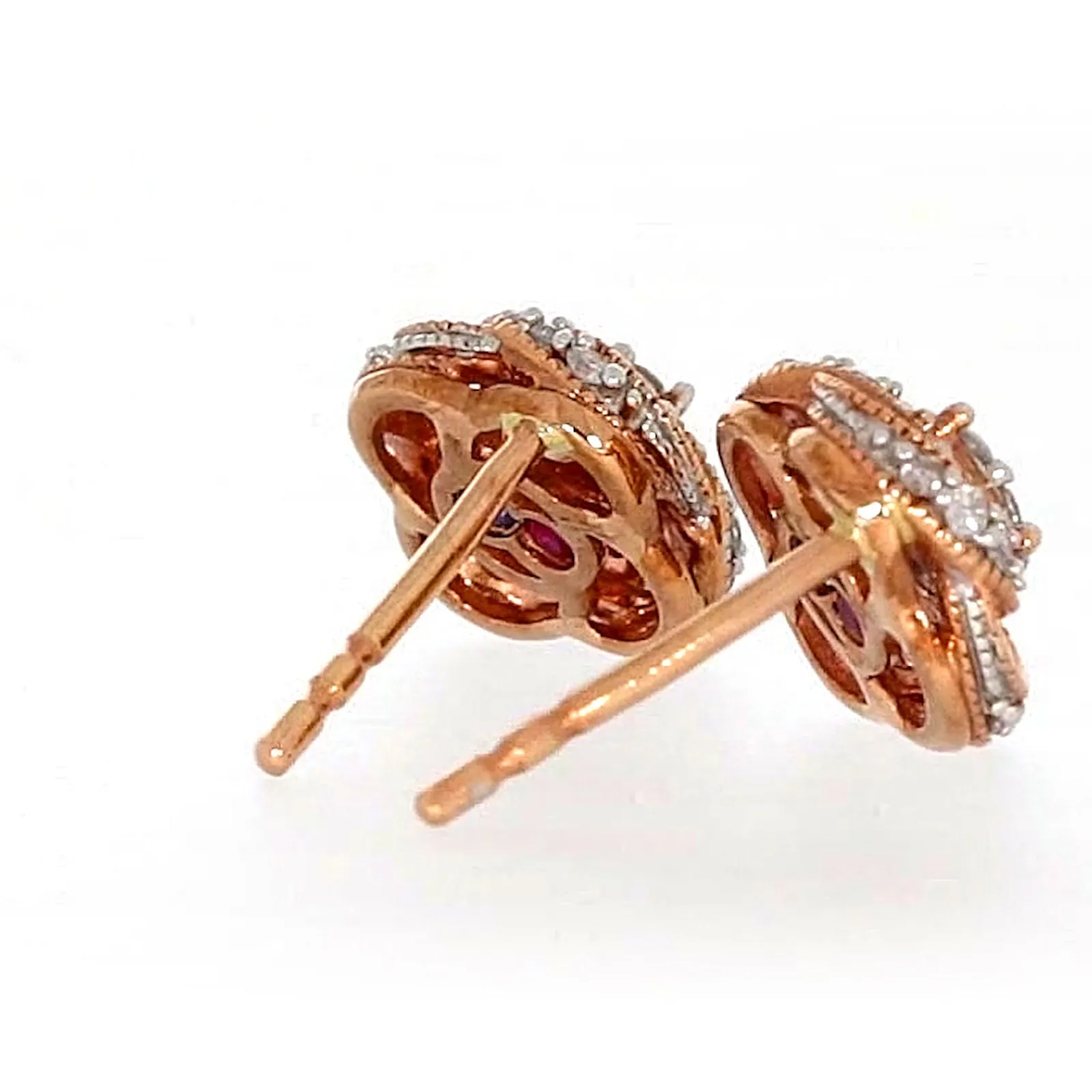 London 9ct Rose Gold Round Brilliant Cut with 1/4 CARAT tw of Diamonds Stud Earrings