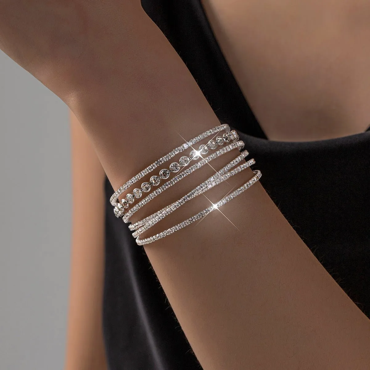 MAC184 Fashionable Rhinestone Stretch Diamond Bracelet