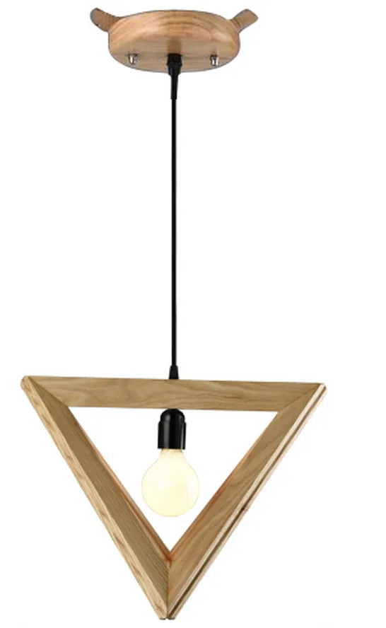 Malaina Wood Modern Geometric Pendant Light