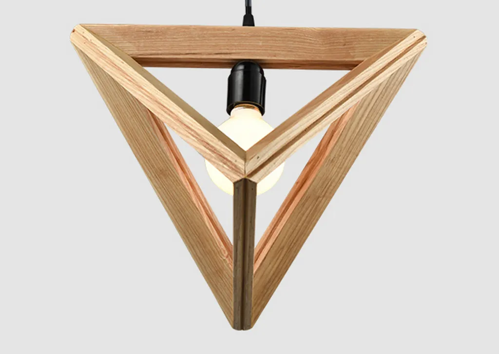 Malaina Wood Modern Geometric Pendant Light