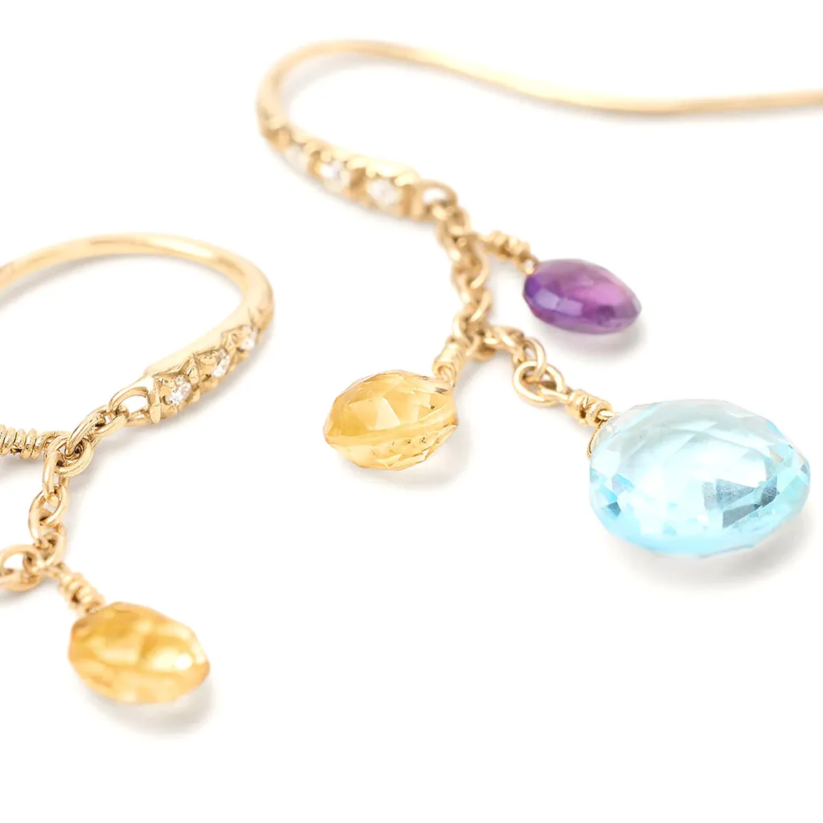 Marco Bicego Paradise Gemstone Earrings With Diamonds And Blue Topaz Accents