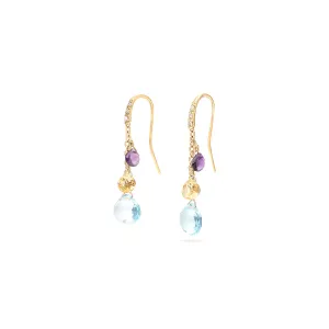 Marco Bicego Paradise Gemstone Earrings With Diamonds And Blue Topaz Accents