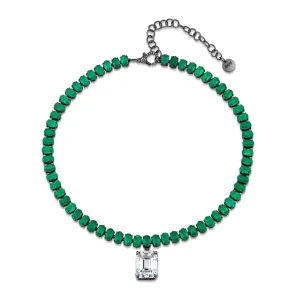 MEGA DRIP EMERALD TENNIS NECKLACE WITH GIA DIAMOND DROP