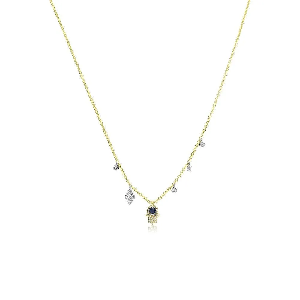 Meira T Dainty Hamsa Charm Necklace