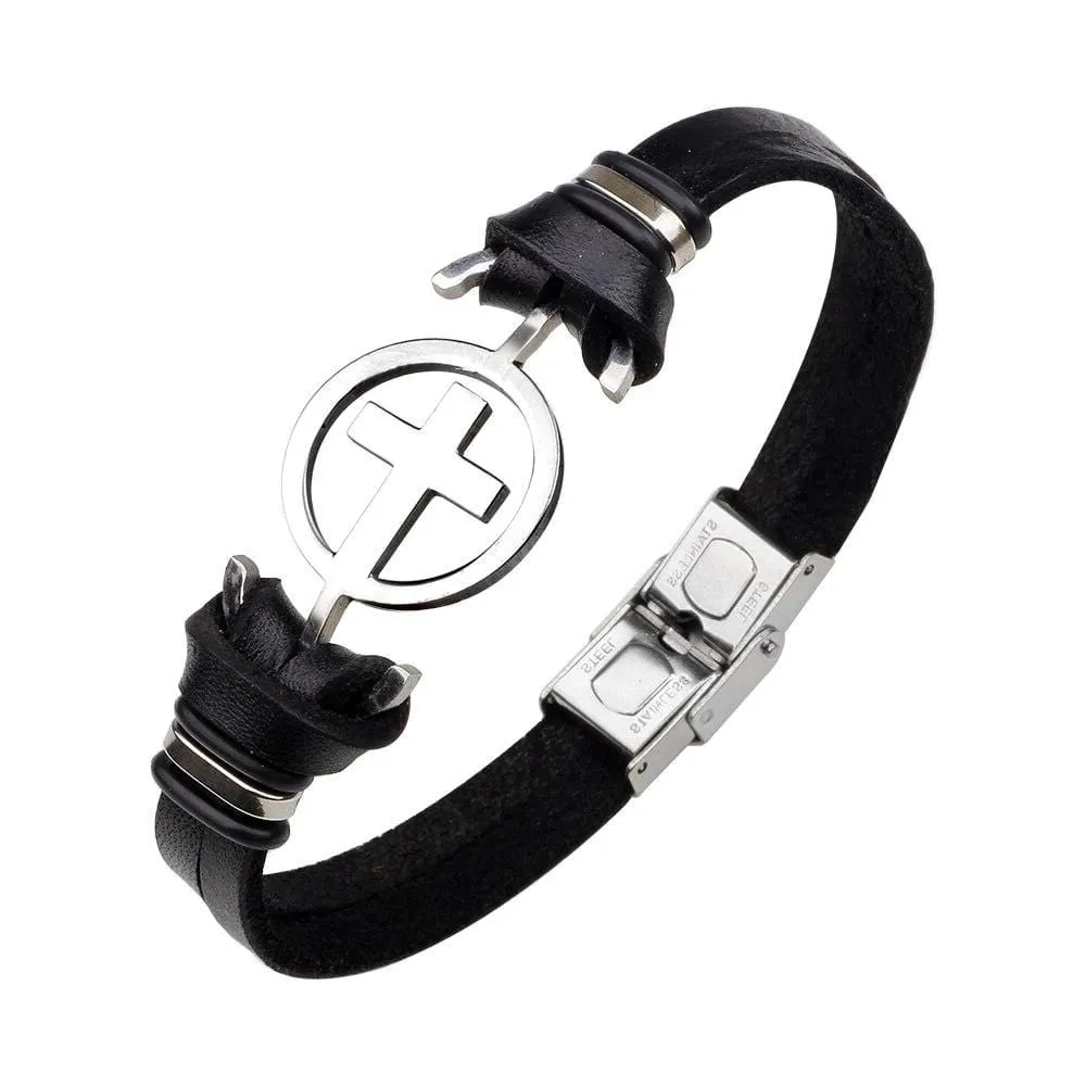 Men's Cross Bracelet <br> Hollow