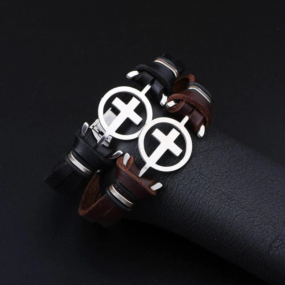 Men's Cross Bracelet <br> Hollow