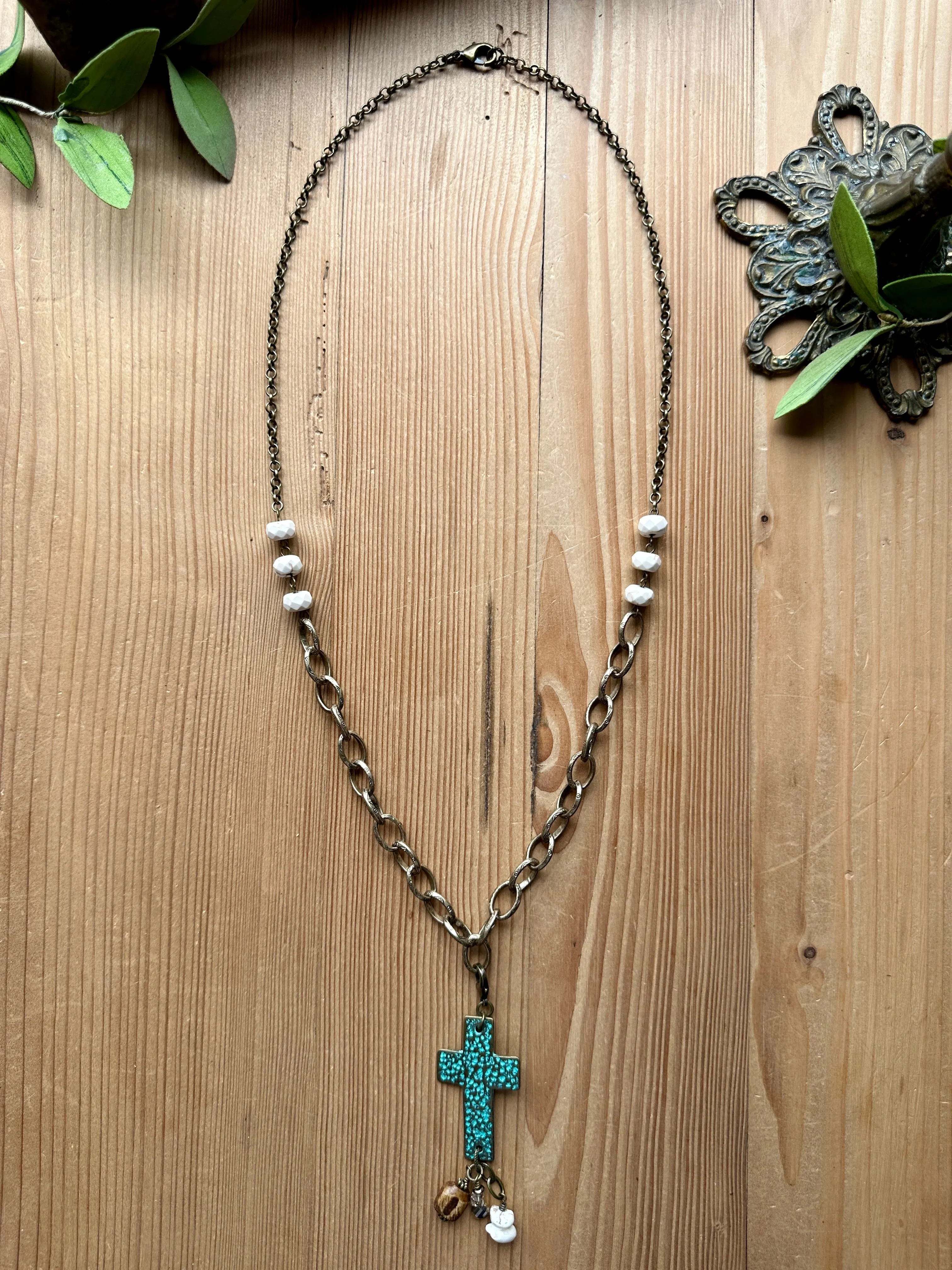 Naughty Naturals Turquoise Cross Pendant