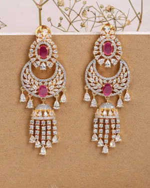 Ned Cz Dangler Earrings