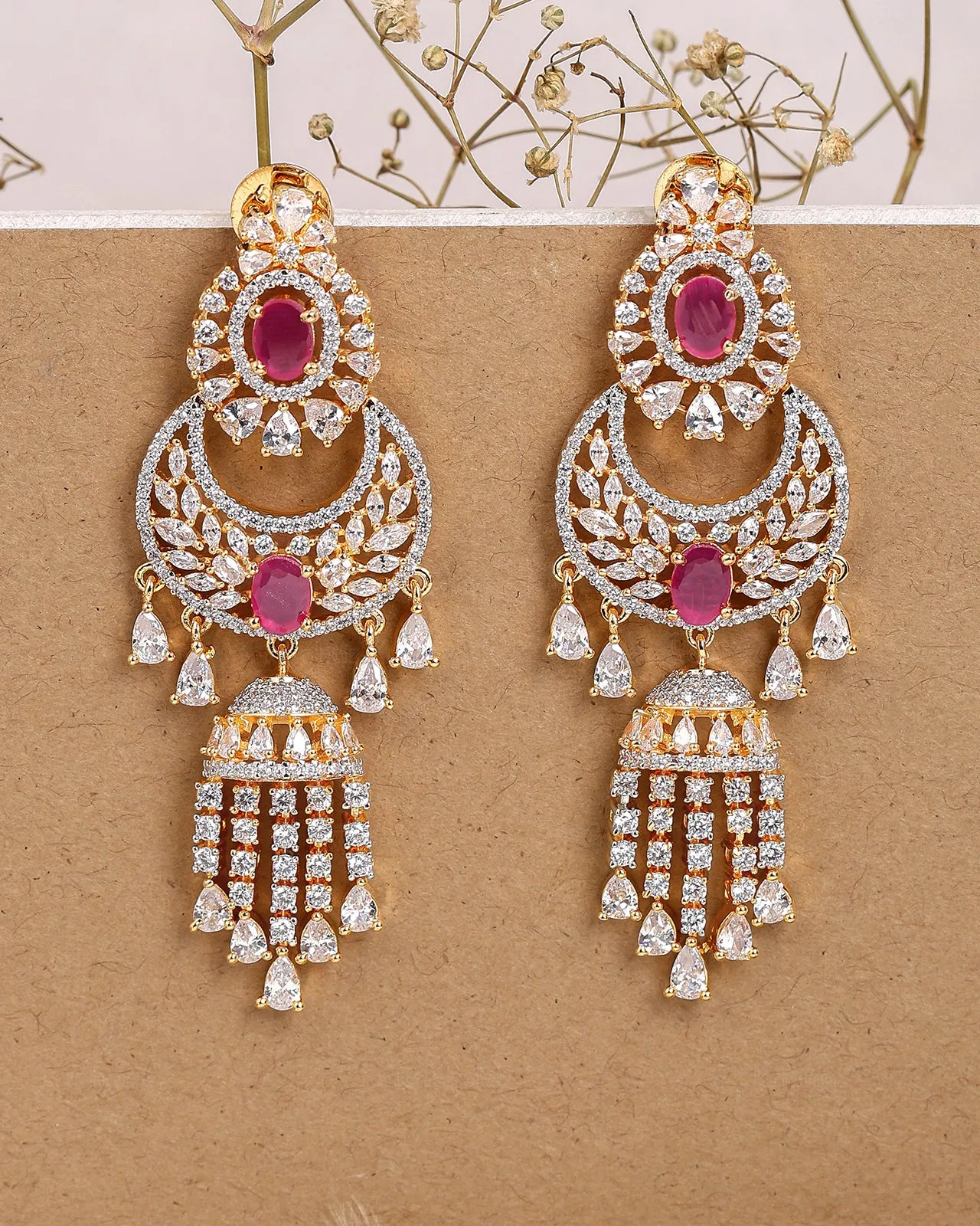 Ned Cz Dangler Earrings