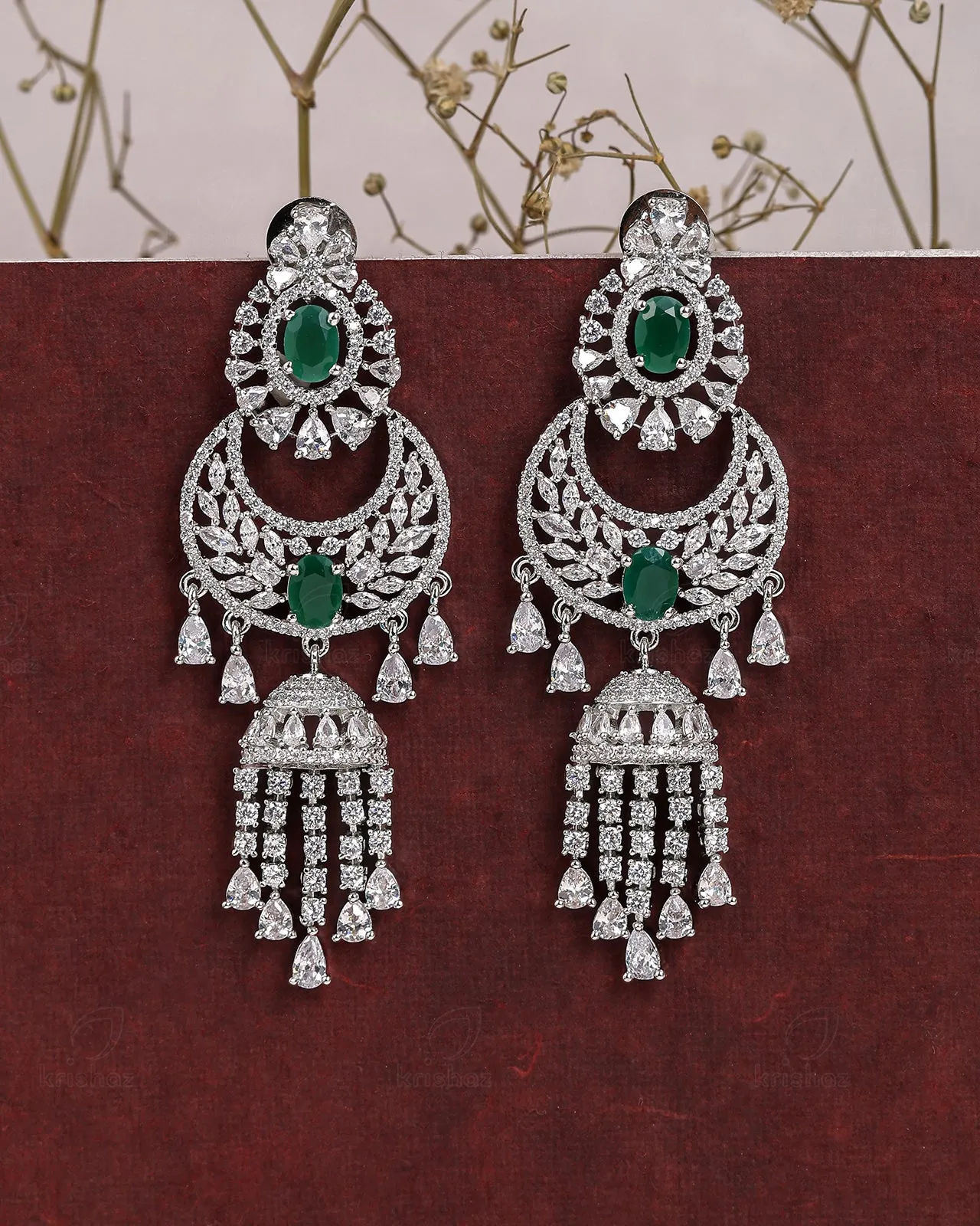 Ned Cz Dangler Earrings