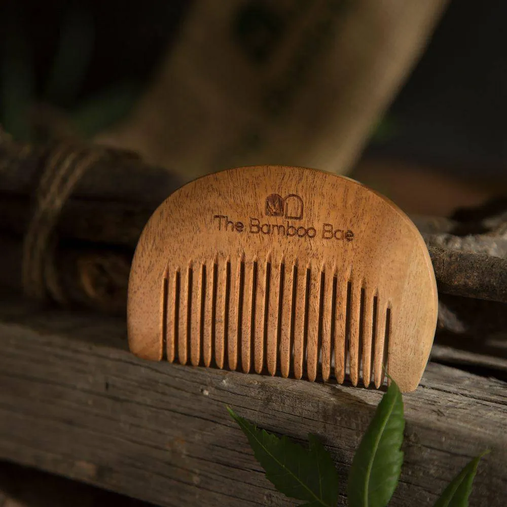 Neem Wood Beard Comb For Beard Growth| Handcrafted Neemwood Comb