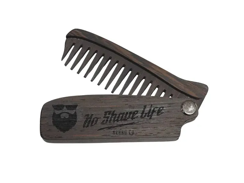 OG Logo Solid Wood Folding Beard Comb